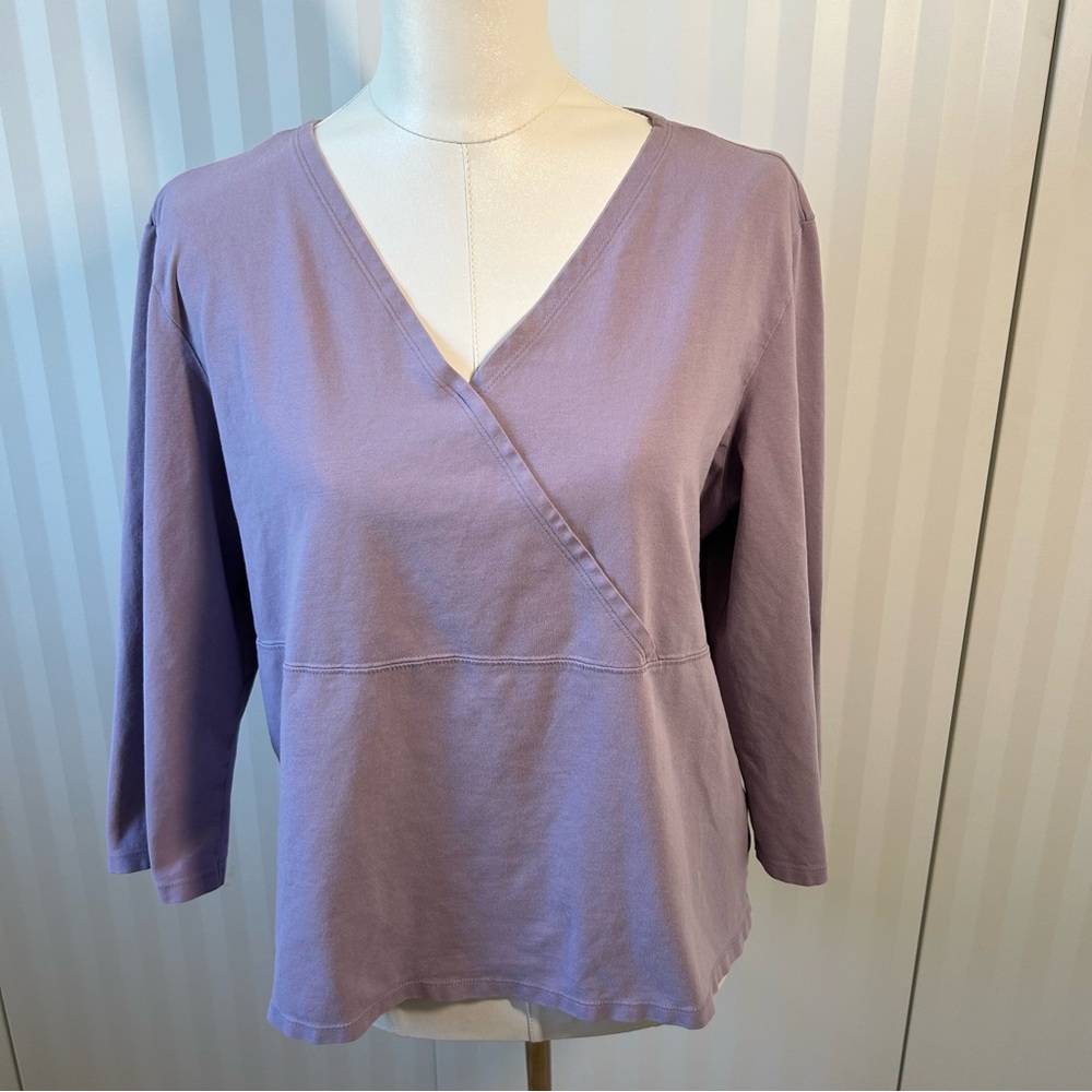 J. Jill lavender purple supersoft crossover tee nice stretch Size XL